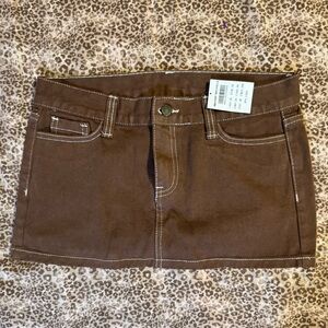 Brandy Melville Tan Denim Skirt